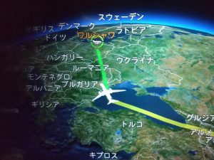 飛行機はロシア、ウクライナを回避して黒海経由